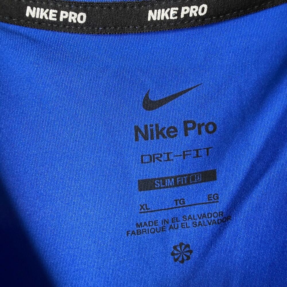 NWT Nike Pro Dri-FIT Slim Fit Long Sleeve Training Top Blue XL - Picture 5 of 6